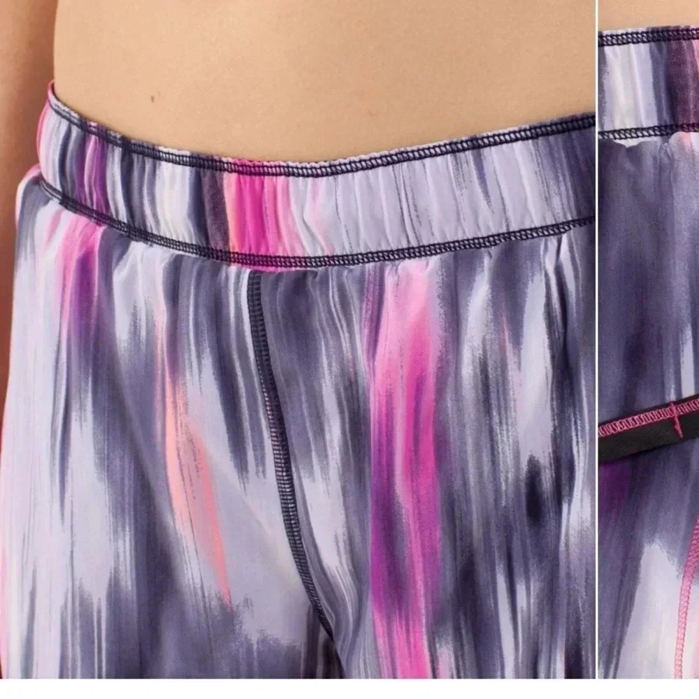 Lululemon Run Roll Down Size 6 Short Mirage Deep Indigo Built -In Underwear